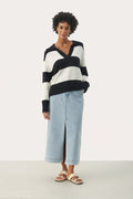 ElindaPW PU - Dark Navy Bold Stripe