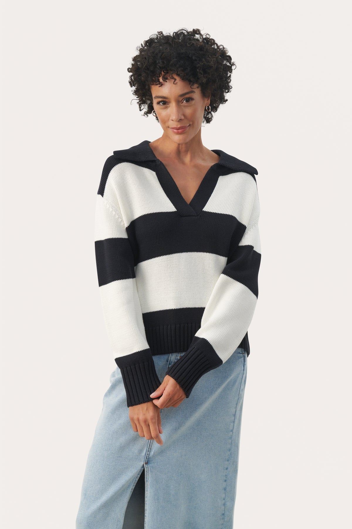 ElindaPW PU - Dark Navy Bold Stripe