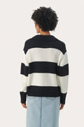 ElindaPW PU - Dark Navy Bold Stripe