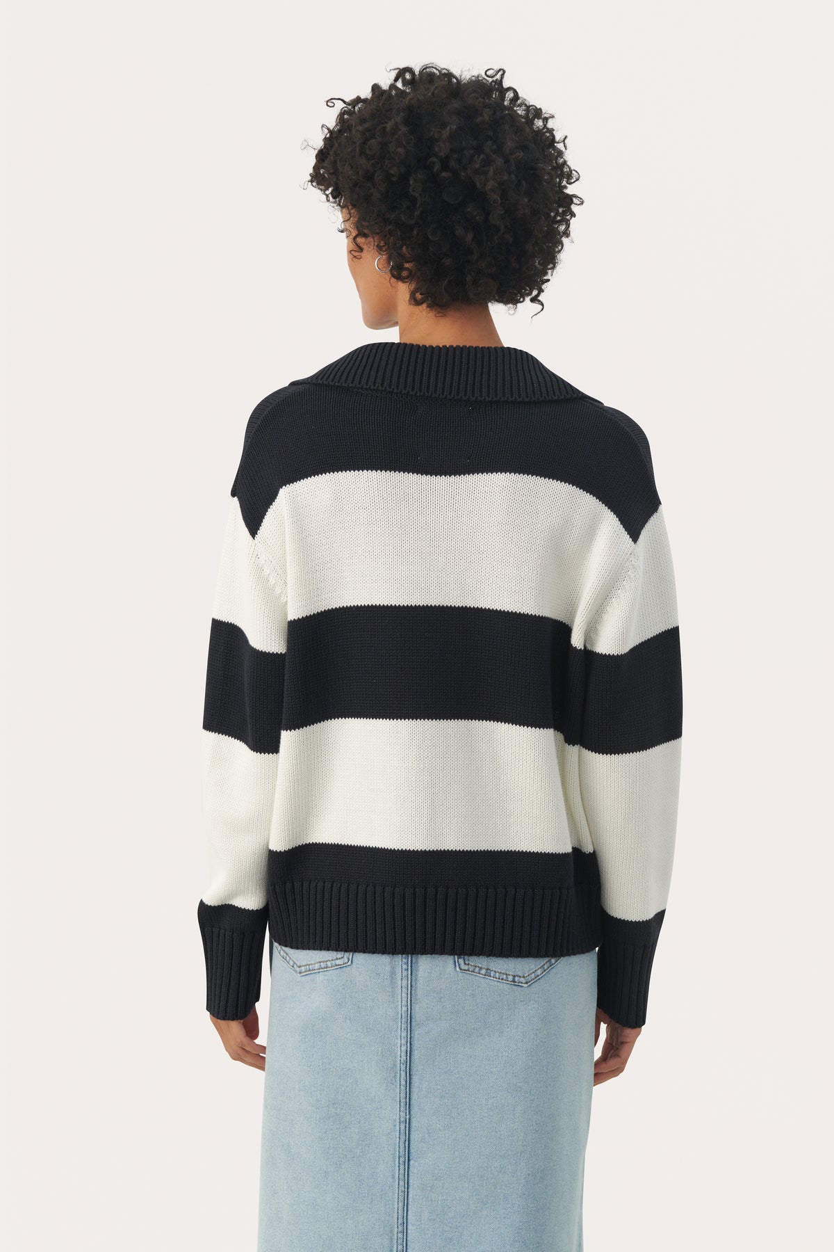 ElindaPW PU - Dark Navy Bold Stripe