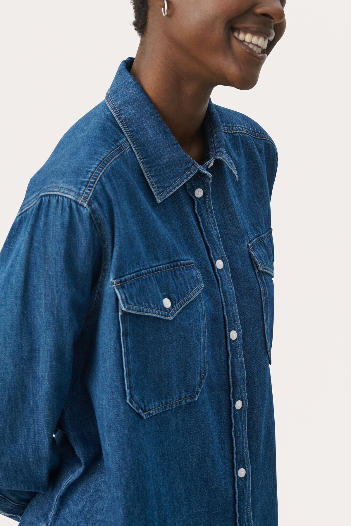 CollettePW SH - Medium Blue Denim