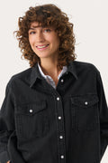 CollettePW SH - Washed Black Denim
