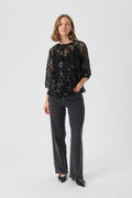 VivanPW Blus - Black Sequins On Mesh