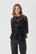 VivanPW Blus - Black Sequins On Mesh