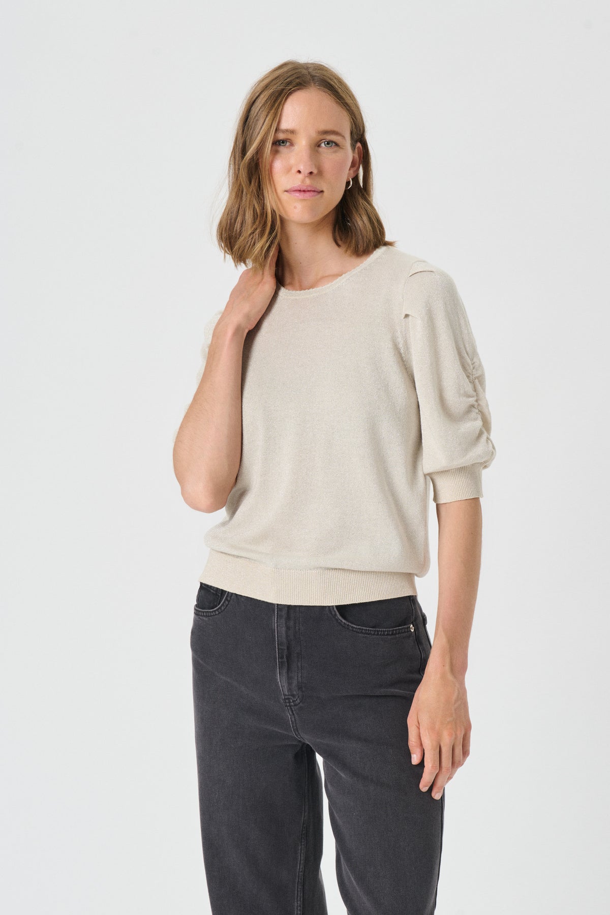 VaraiaPW PU - Whitecap Gray With Lurex