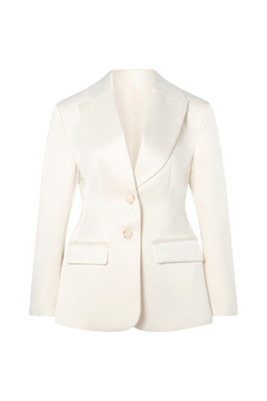 Ella Tailored Peplum Blazer - Vanilla