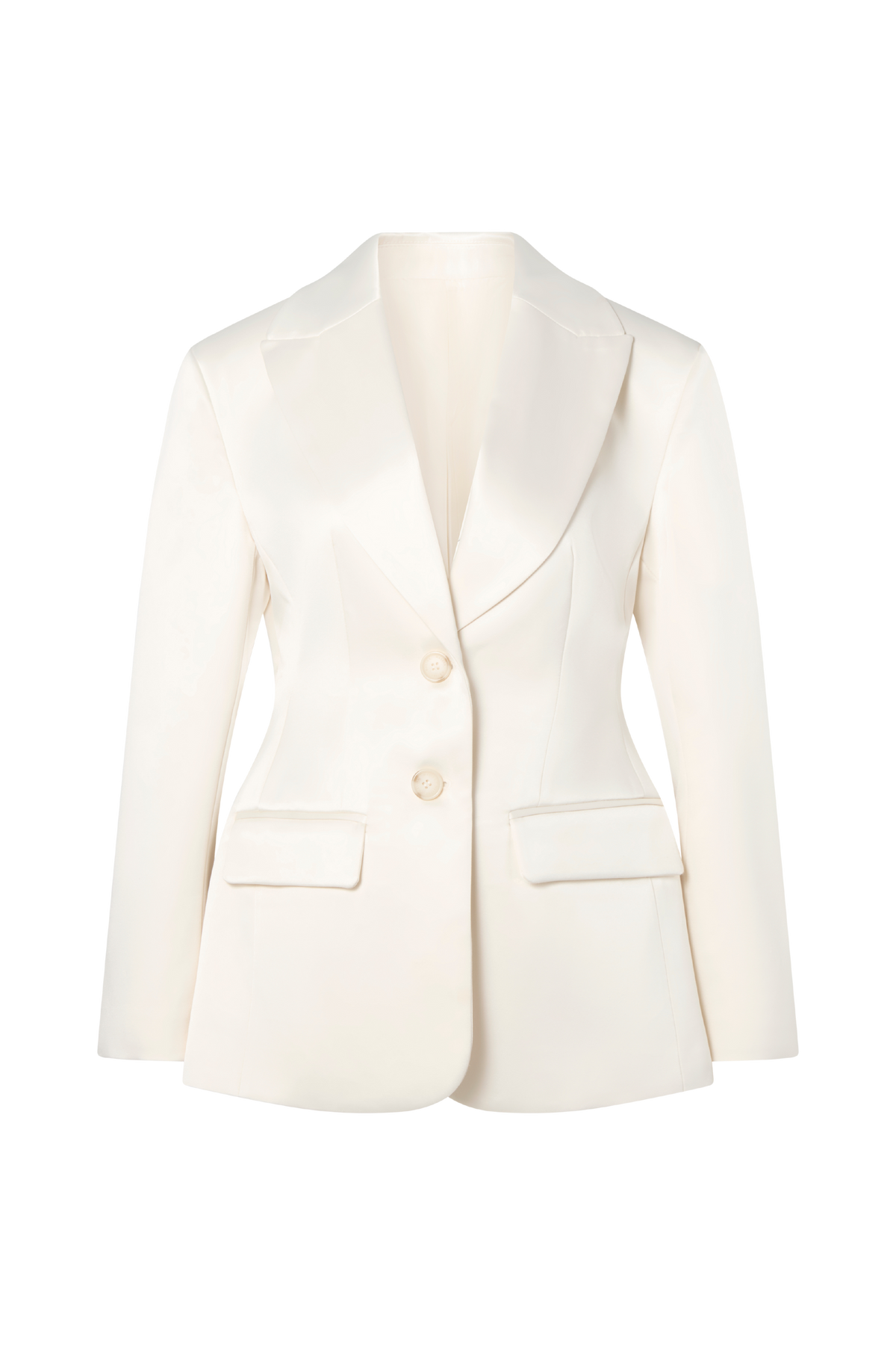 Ella Tailored Peplum Blazer - Vanilla