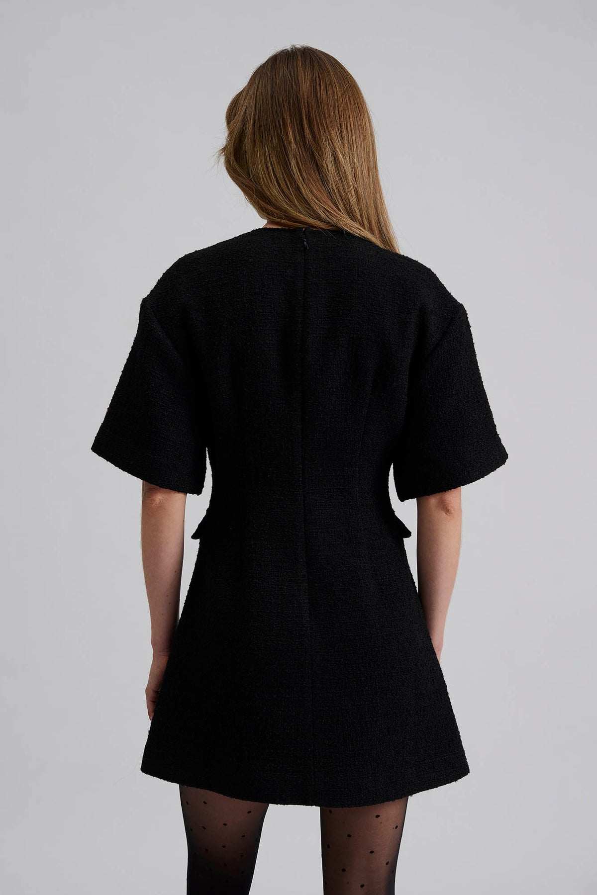 Rayna Boucle Mini Dress - Black