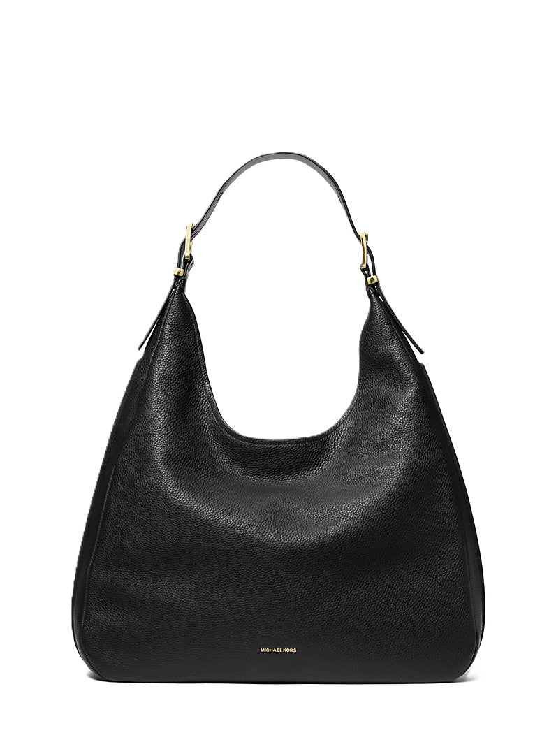 Nolita Large Pebbled Leather Hobo Shoulder Bag - Svart