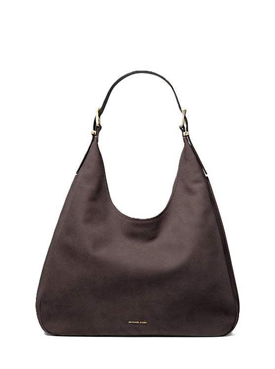 Nolita Large Nubuck Hobo Shoulder Bag - Chocolate