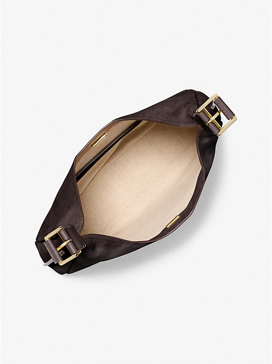 Nolita Large Nubuck Hobo Shoulder Bag - Chocolate