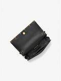 Mona Leather Large Clutch - Black