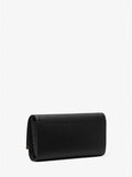 Mona Leather Large Clutch - Black