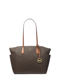 Marilyn Medium Logo Tote Bag - Brown/Acorn