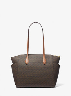Marilyn Medium Logo Tote Bag - Brown/Acorn