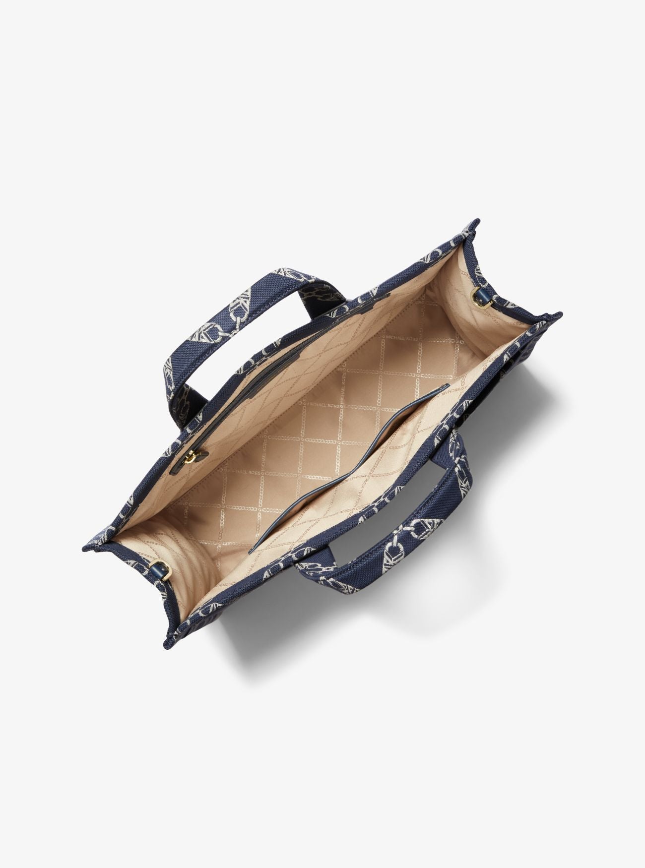 Gigi Large Empire Logo Jacquard Tote Bag - Navy/Multi