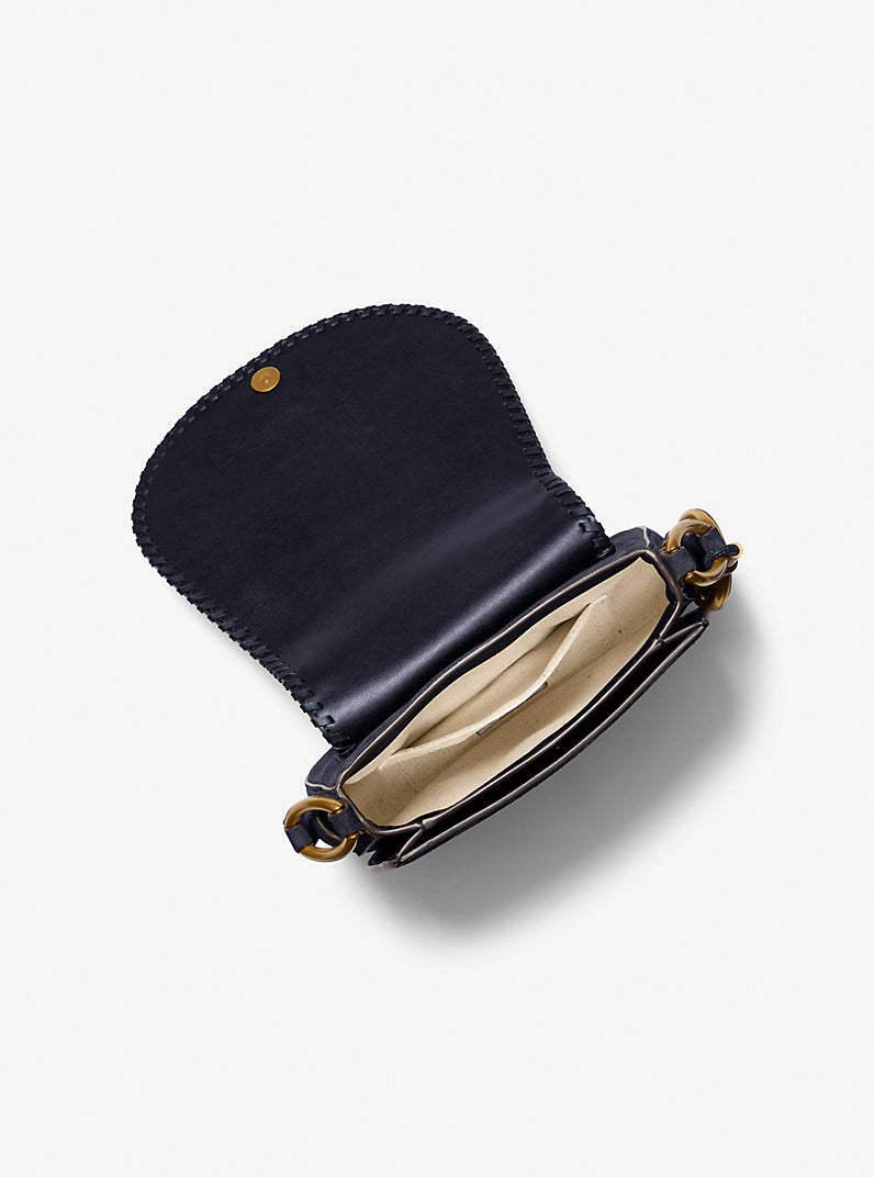 Michael Kors Josie Medium Suede Saddle Bag - Blå