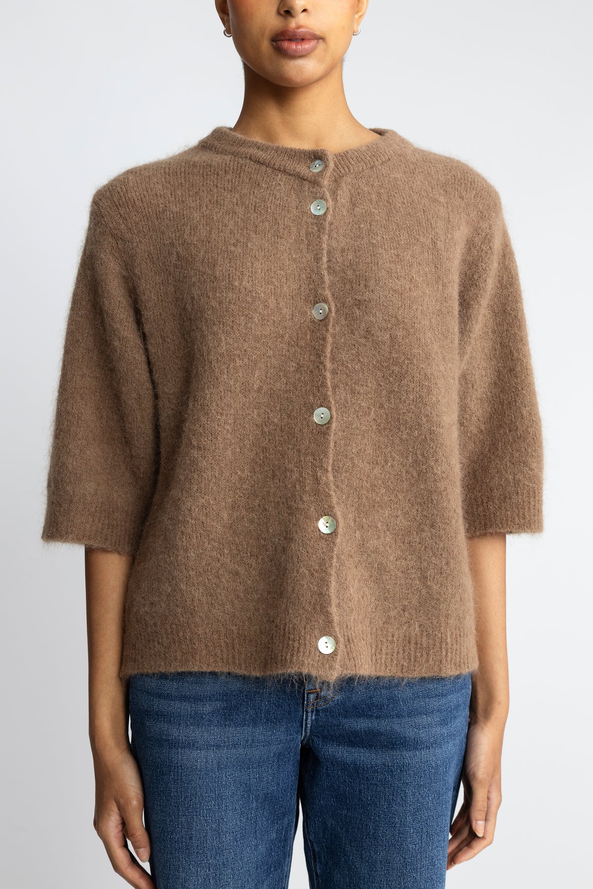 Kae Ss Knit Cardigan - Timber Brown