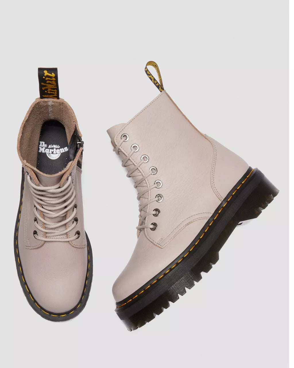 Jadon III Pisa Leather Platform Boots - Vintage Taupe