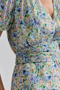 Lone V-Neck Chiffon Mini Dress - Ditsy