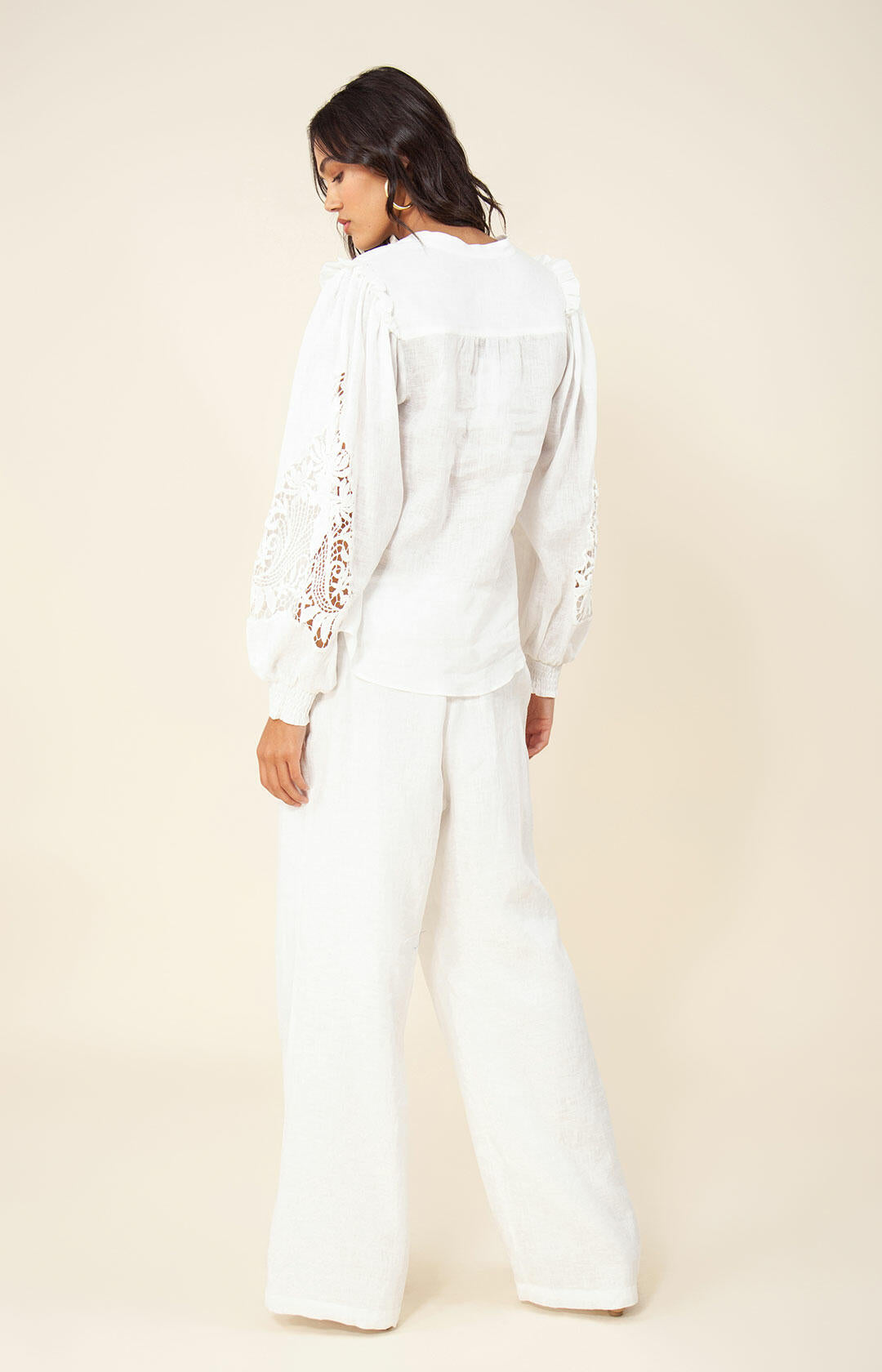 Ilaria Solid Blouse Linen - Ivory