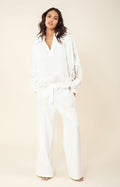 Ilaria Solid Blouse Linen - Ivory
