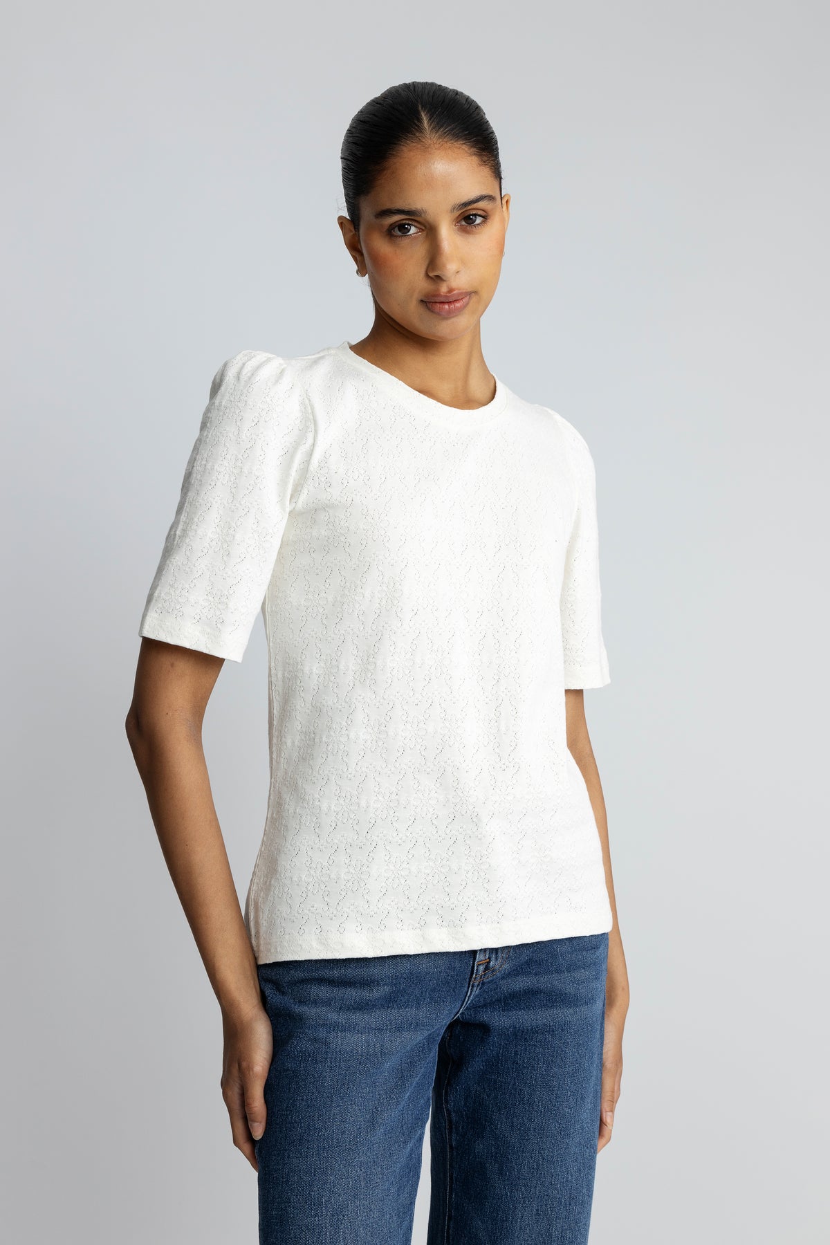 Elmira Puff Tee - Egret