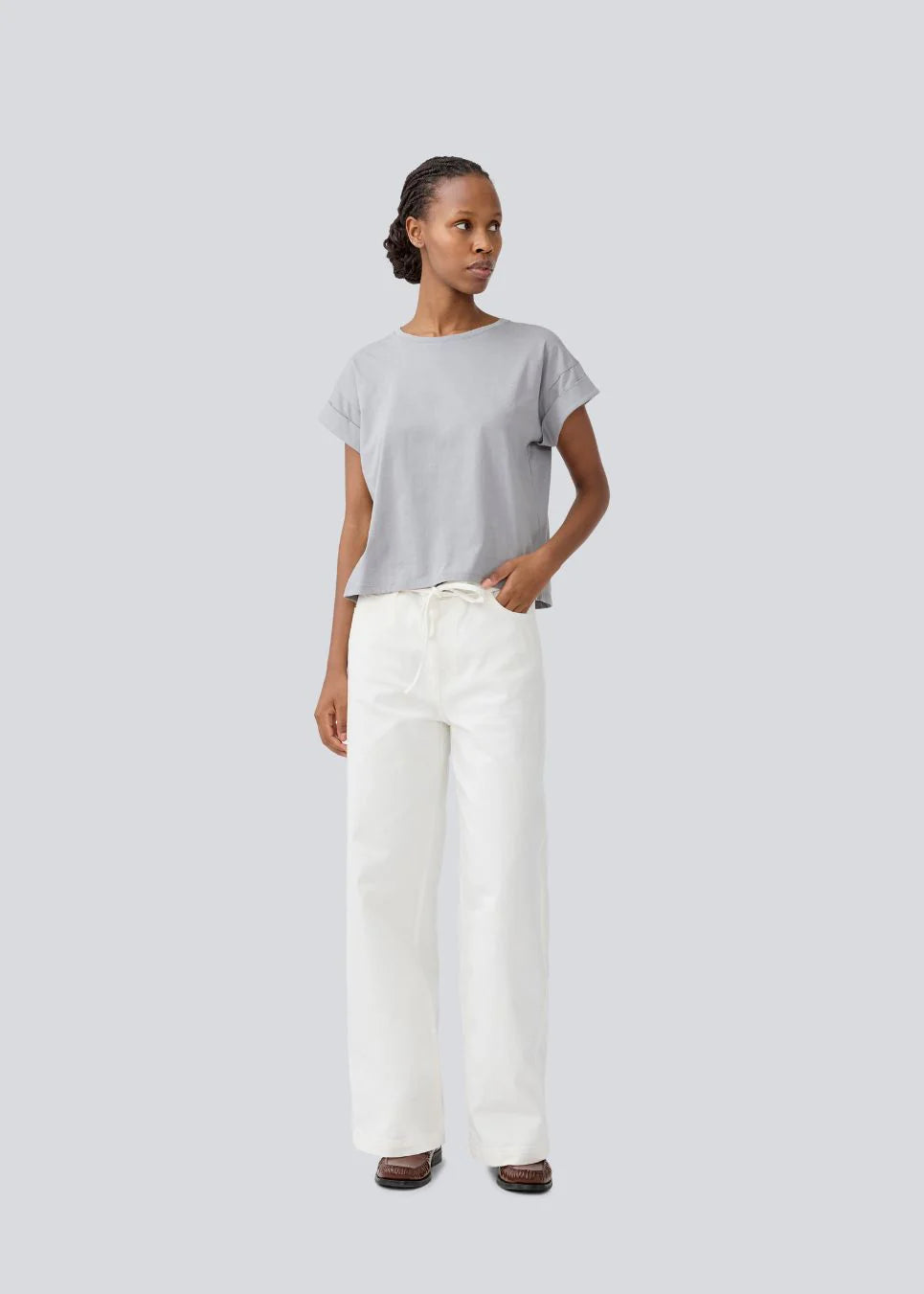 Isolde Solid Pants - Soft White