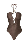 Idalia Bandeau Cut Out Baddräkt - Chocolate