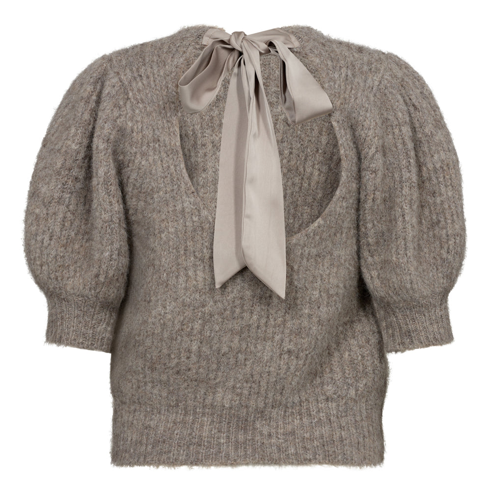 Coraliecc Bow Rib Knit - Walnut