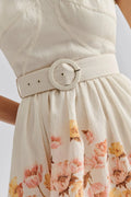 Vanna Pouf Sleeve Mini Dress - Cream Peony