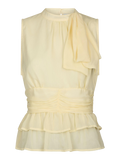 Ansol Solid Chiffon Top - Light Yellow