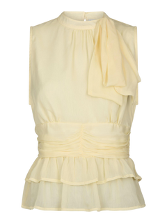 Ansol Solid Chiffon Top - Light Yellow