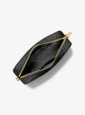 Jet Set Medium Nubuk Logo Crossbody Bag - Black