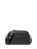 Jet Set Small Leather Camera Crossbody Bag - Black