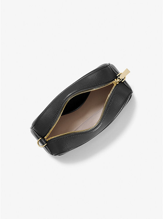 Jet Set Small Leather Camera Crossbody Bag - Black