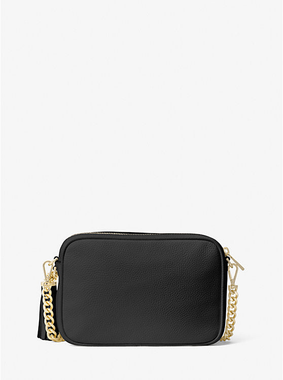 Jet Set Medium Pebbled Leather Crossbody Bag - Svart/Guld