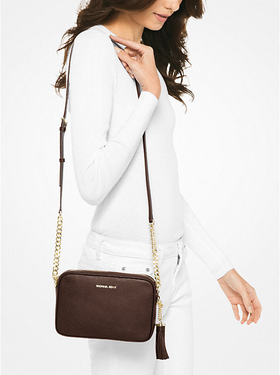 Jet Set Medium Pebbled Leather Crossbody Bag - Chocolate
