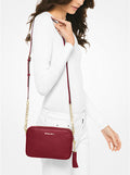 Jet Set Medium Pebbled Leather Crossbody Bag - Deep Red