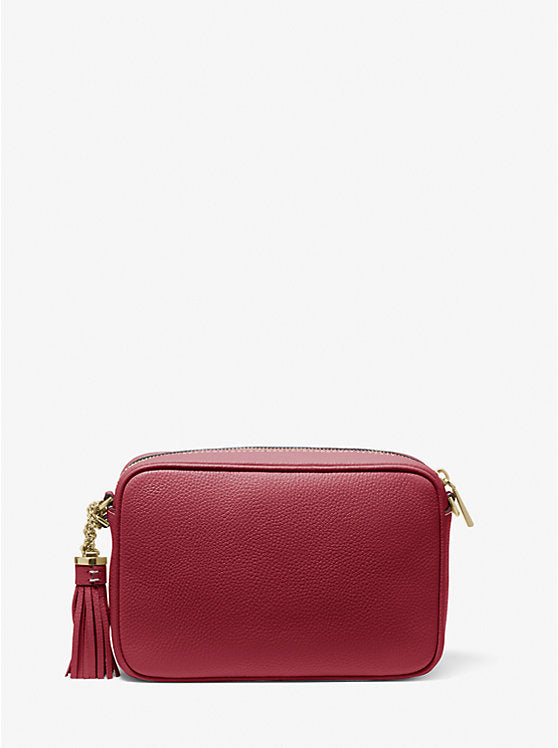 Jet Set Medium Pebbled Leather Crossbody Bag - Deep Red