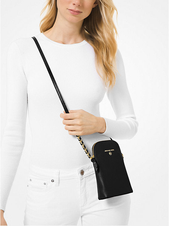 Jet Set Charm Chain Phone Crossbody - Black