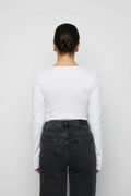 Pino Rib Triangle Neck - Vit