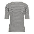 Saracc Stripe Rib Tee - Whiteblack