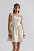 Livia Drop Waist Mini Dress - Vanilla