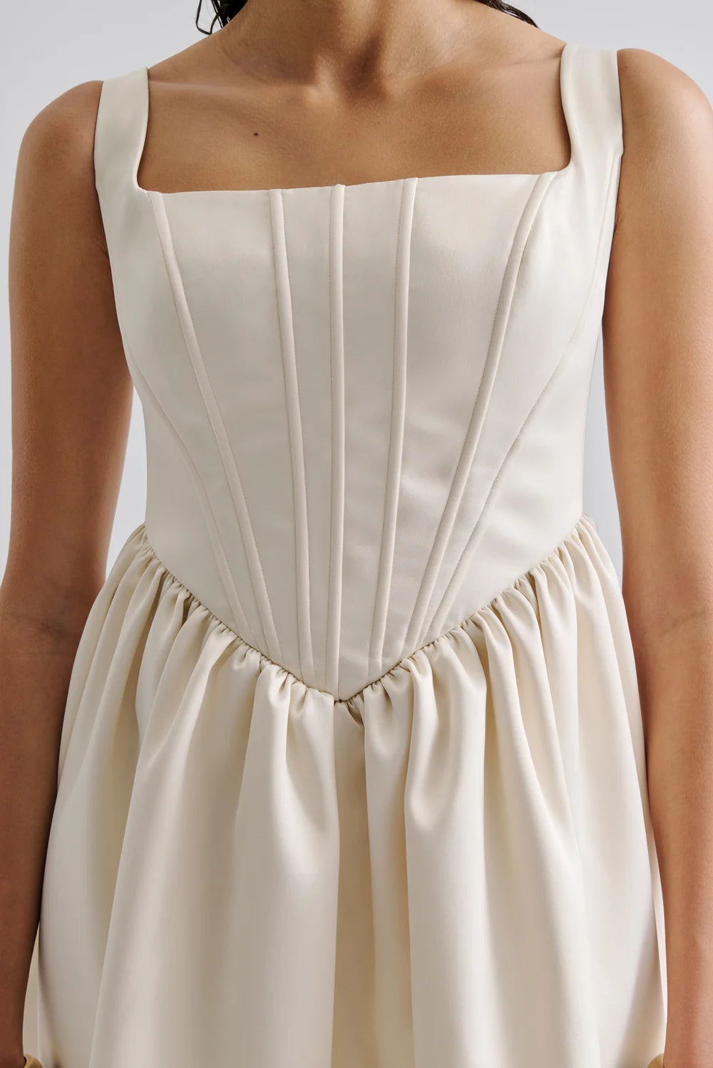 Livia Drop Waist Mini Dress - Vanilla