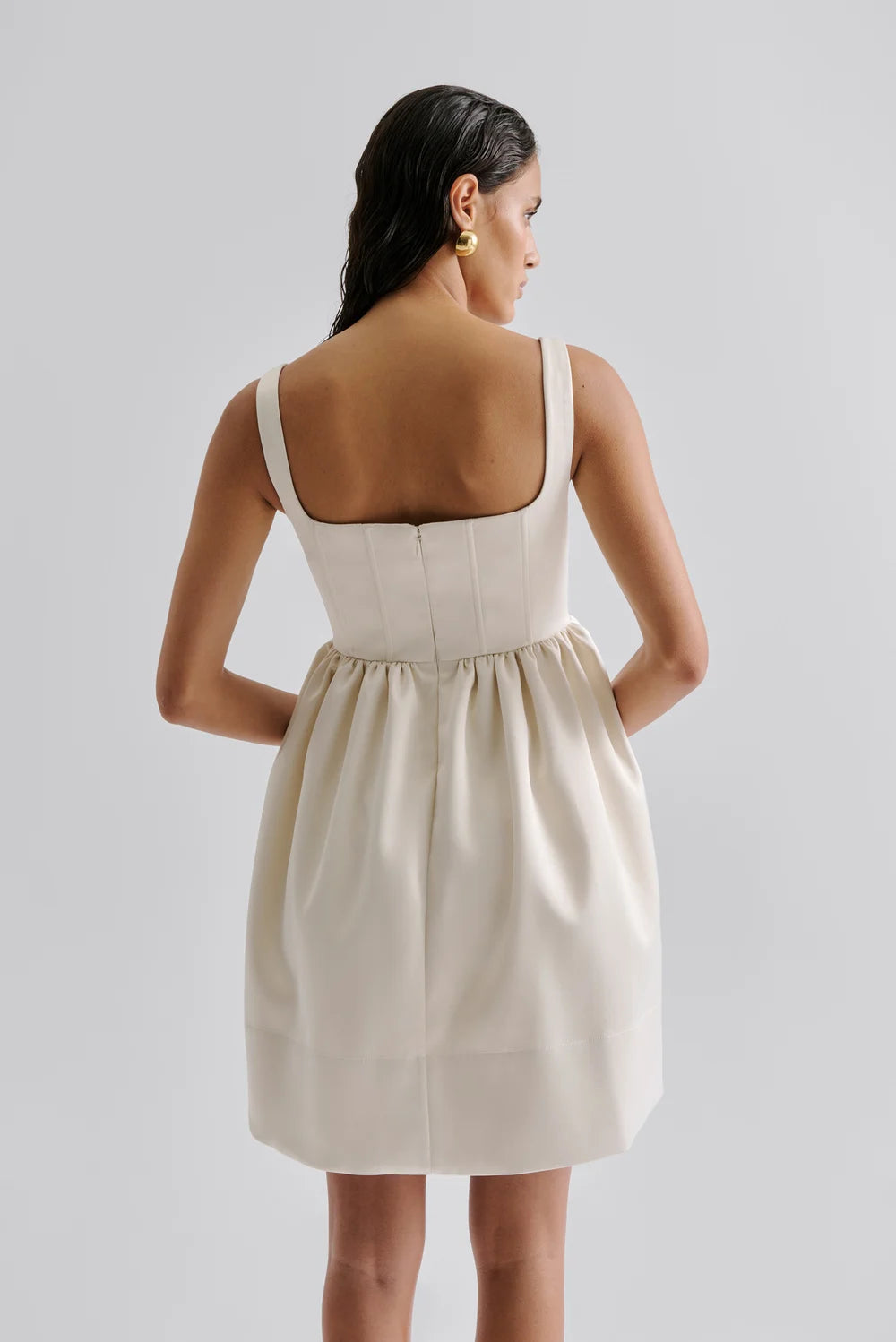 Livia Drop Waist Mini Dress - Vanilla