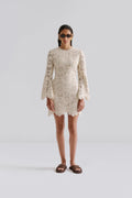 Imani Guipure Lace Mini Dress - Sand