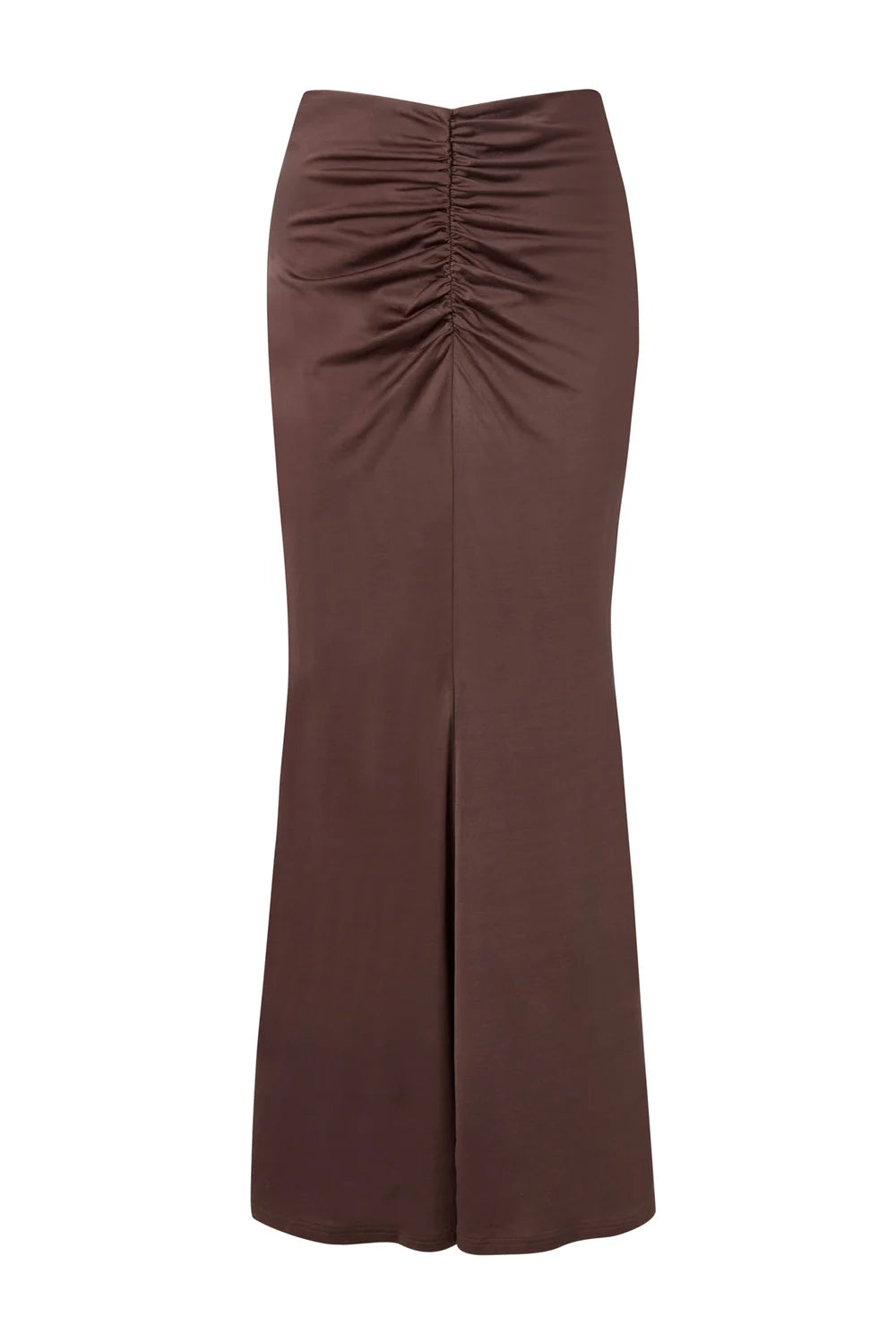 Majori Ruched Jersey Maxi Skirt - Chocolate
