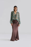 Majori Ruched Jersey Maxi Skirt - Chocolate