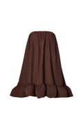 Mikala Strapless Ruffled Mini Dress - Chocolate